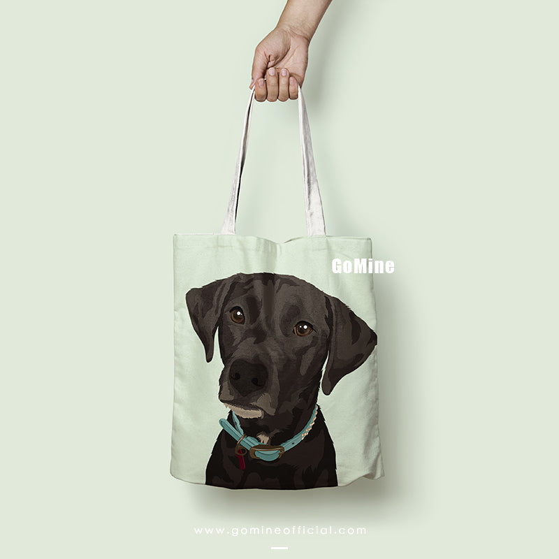 Custom Pet Portrait Tote Bags - GoMine